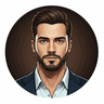 Circular headshot of a male influencer with a professional look